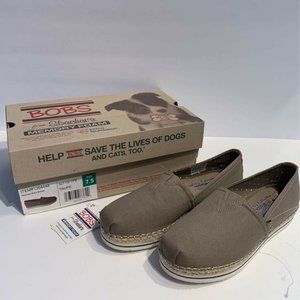 Bobs From Skechers Womens Breeze Espadrille Shoes Beige Taupe Slip On New